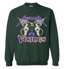Metallica Minnesota Vikings Logo Crewneck Sweatshirt - zezetee Metallica Minnesota Vikings Logo Crewneck Sweatshirt - zezetee