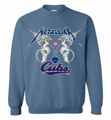 Metallica Chicago Cubs Logo Crewneck Sweatshirt - zezetee Metallica Chicago Cubs Logo Crewneck Sweatshirt - zezetee