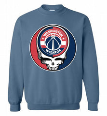 Washington Wizards Grateful Dead Logo Band Crewneck Sweatshirt - zezetee Washington Wizards Grateful Dead Logo Band Crewneck Sweatshirt - zezetee
