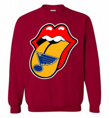 St Louis Blues  x The Rolling Stones Logo Crewneck Sweatshirt - zezetee St Louis Blues  x The Rolling Stones Logo Crewneck Sweatshirt - zezetee
