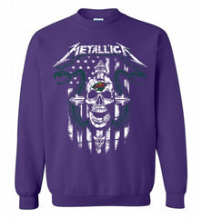Metallica Snake Skull Minnesota Wild Logo Crewneck Sweatshirt - zezetee Metallica Snake Skull Minnesota Wild Logo Crewneck Sweatshirt - zezetee
