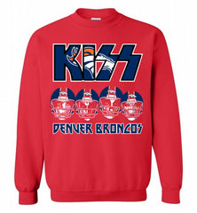 Kiss Denver Broncos Logo Crewneck Sweatshirt - zezetee Kiss Denver Broncos Logo Crewneck Sweatshirt - zezetee