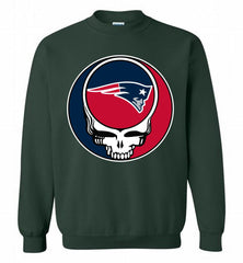 New England Patriots Grateful Dead Logo Band Crewneck Sweatshirt - zezetee New England Patriots Grateful Dead Logo Band Crewneck Sweatshirt - zezetee