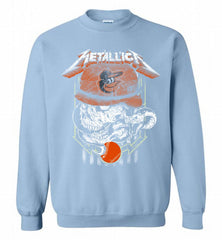 Metallica Skull Baltimore Orioles Logo Crewneck Sweatshirt - zezetee Metallica Skull Baltimore Orioles Logo Crewneck Sweatshirt - zezetee