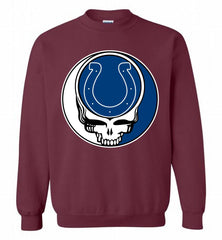 Indianapolis Colts Grateful Dead Logo Band Crewneck Sweatshirt - zezetee Indianapolis Colts Grateful Dead Logo Band Crewneck Sweatshirt - zezetee