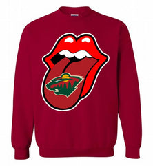 Minnesota Wild x The Rolling Stones Logo Crewneck Sweatshirt - zezetee Minnesota Wild x The Rolling Stones Logo Crewneck Sweatshirt - zezetee