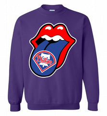 Philadelphia Phillies  x The Rolling Stones Logo Crewneck Sweatshirt - zezetee Philadelphia Phillies  x The Rolling Stones Logo Crewneck Sweatshirt - zezetee