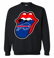 Buffalo Bills x The Rolling Stones Logo Crewneck Sweatshirt - zezetee Buffalo Bills x The Rolling Stones Logo Crewneck Sweatshirt - zezetee