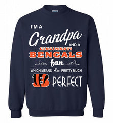 I'M A Grandpa And A Cincinnati Bengals Pretty Much Perfect Crewneck Sweatshirt - zezetee I'M A Grandpa And A Cincinnati Bengals Pretty Much Perfect Crewneck Sweatshirt - zezetee