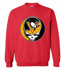 NHL TEAM PITTSBURGH PENGUINS X GRATEFUL DEAD LOGO BAND Crewneck Sweatshirt - zezetee NHL TEAM PITTSBURGH PENGUINS X GRATEFUL DEAD LOGO BAND Crewneck Sweatshirt - zezetee