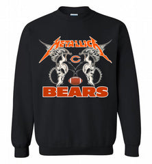 Metallica Chicago Bears Logo Crewneck Sweatshirt - zezetee Metallica Chicago Bears Logo Crewneck Sweatshirt - zezetee