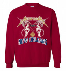 Metallica New Orleans Pelicans Logo Crewneck Sweatshirt - zezetee Metallica New Orleans Pelicans Logo Crewneck Sweatshirt - zezetee