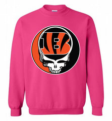 Cincinnati Bengals Grateful Dead Logo Band Crewneck Sweatshirt - zezetee Cincinnati Bengals Grateful Dead Logo Band Crewneck Sweatshirt - zezetee