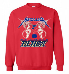 Metallica St Louis Blues Logo Crewneck Sweatshirt - zezetee Metallica St Louis Blues Logo Crewneck Sweatshirt - zezetee