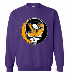 NHL TEAM PITTSBURGH PENGUINS X GRATEFUL DEAD LOGO BAND Crewneck Sweatshirt - zezetee NHL TEAM PITTSBURGH PENGUINS X GRATEFUL DEAD LOGO BAND Crewneck Sweatshirt - zezetee