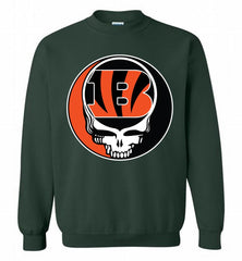 Cincinnati Bengals Grateful Dead Logo Band Crewneck Sweatshirt - zezetee Cincinnati Bengals Grateful Dead Logo Band Crewneck Sweatshirt - zezetee
