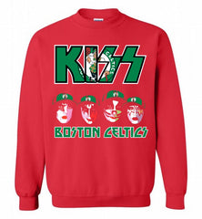 Kiss Boston Celtics Logo Crewneck Sweatshirt - zezetee Kiss Boston Celtics Logo Crewneck Sweatshirt - zezetee