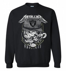 Metallica Skull Snake Oakland Raiders Crewneck Sweatshirt - zezetee Metallica Skull Snake Oakland Raiders Crewneck Sweatshirt - zezetee
