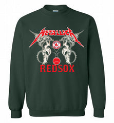 Metallica Boston Red Sox Logo Crewneck Sweatshirt - zezetee Metallica Boston Red Sox Logo Crewneck Sweatshirt - zezetee