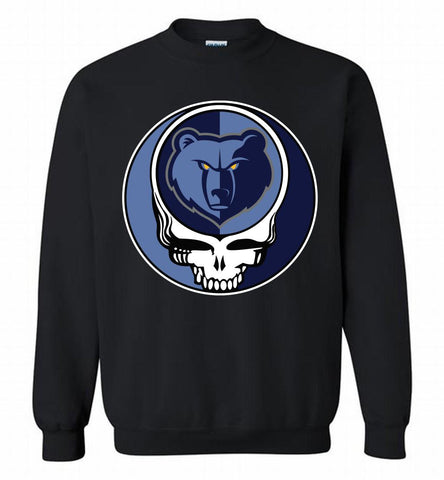 Memphis Grizzlies Grateful Dead Logo Band Crewneck Sweatshirt - zezetee Memphis Grizzlies Grateful Dead Logo Band Crewneck Sweatshirt - zezetee