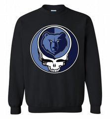 Memphis Grizzlies Grateful Dead Logo Band Crewneck Sweatshirt - zezetee Memphis Grizzlies Grateful Dead Logo Band Crewneck Sweatshirt - zezetee
