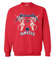 Metallica New York Yankees Logo Crewneck Sweatshirt - zezetee Metallica New York Yankees Logo Crewneck Sweatshirt - zezetee