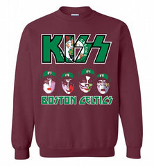 Kiss Boston Celtics Logo Crewneck Sweatshirt - zezetee Kiss Boston Celtics Logo Crewneck Sweatshirt - zezetee