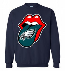Philadelphia Eagles  x The Rolling Stones Logo Crewneck Sweatshirt - zezetee Philadelphia Eagles  x The Rolling Stones Logo Crewneck Sweatshirt - zezetee