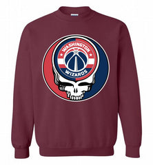 Washington Wizards Grateful Dead Logo Band Crewneck Sweatshirt - zezetee Washington Wizards Grateful Dead Logo Band Crewneck Sweatshirt - zezetee
