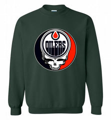 NHL TEAM EDMONTON OILERS X GRATEFUL DEAD LOGO BAND Crewneck Sweatshirt - zezetee NHL TEAM EDMONTON OILERS X GRATEFUL DEAD LOGO BAND Crewneck Sweatshirt - zezetee