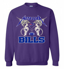Metallica Buffalo Bills Logo Crewneck Sweatshirt - zezetee Metallica Buffalo Bills Logo Crewneck Sweatshirt - zezetee