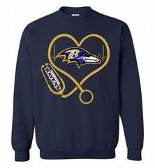 Nurse Heartbeat Baltimore Ravens Crewneck Sweatshirt - zezetee Nurse Heartbeat Baltimore Ravens Crewneck Sweatshirt - zezetee