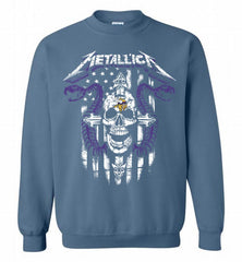 Metallica Snake Skull Minnesota Vikings Logo Crewneck Sweatshirt - zezetee Metallica Snake Skull Minnesota Vikings Logo Crewneck Sweatshirt - zezetee