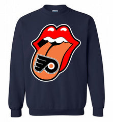 Philadelphia Flyers  x The Rolling Stones Logo Crewneck Sweatshirt - zezetee Philadelphia Flyers  x The Rolling Stones Logo Crewneck Sweatshirt - zezetee