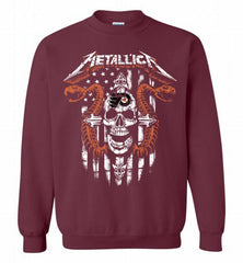 Metallica Snake Skull Philadelphia Flyers Logo Crewneck Sweatshirt - zezetee Metallica Snake Skull Philadelphia Flyers Logo Crewneck Sweatshirt - zezetee
