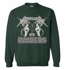 Metallica Oakland Raiders Logo Crewneck Sweatshirt - zezetee Metallica Oakland Raiders Logo Crewneck Sweatshirt - zezetee