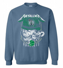 Metallica Skull Snake Boston Celtics Crewneck Sweatshirt - zezetee Metallica Skull Snake Boston Celtics Crewneck Sweatshirt - zezetee
