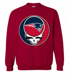 New England Patriots Grateful Dead Logo Band Crewneck Sweatshirt - zezetee New England Patriots Grateful Dead Logo Band Crewneck Sweatshirt - zezetee