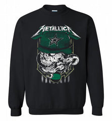 Metallica Skull Snake Dallas Stars Crewneck Sweatshirt - zezetee Metallica Skull Snake Dallas Stars Crewneck Sweatshirt - zezetee