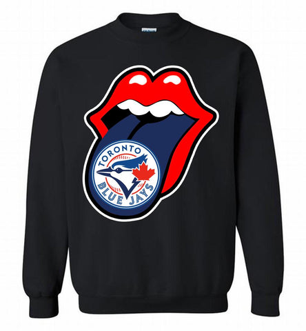 Toronto Blue Jays x The Rolling Stones Logo Crewneck Sweatshirt - zezetee Toronto Blue Jays x The Rolling Stones Logo Crewneck Sweatshirt - zezetee