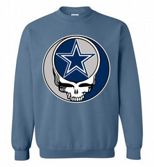 Dallas Cowboys Grateful Dead Logo Band Crewneck Sweatshirt - zezetee Dallas Cowboys Grateful Dead Logo Band Crewneck Sweatshirt - zezetee