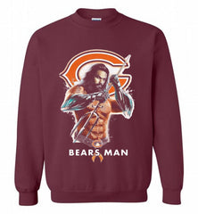 AQUAMAN CHICAGO BEARS MAN Crewneck Sweatshirt - zezetee AQUAMAN CHICAGO BEARS MAN Crewneck Sweatshirt - zezetee