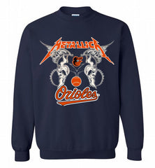 Metallica Baltimore Orioles Logo Crewneck Sweatshirt - zezetee Metallica Baltimore Orioles Logo Crewneck Sweatshirt - zezetee