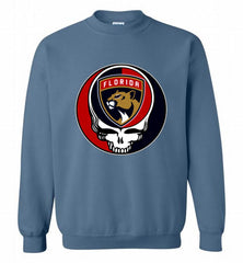NHL TEAM FLORIDA PANTHERS X GRATEFUL DEAD LOGO BAND Crewneck Sweatshirt - zezetee NHL TEAM FLORIDA PANTHERS X GRATEFUL DEAD LOGO BAND Crewneck Sweatshirt - zezetee
