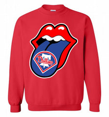 Philadelphia Phillies  x The Rolling Stones Logo Crewneck Sweatshirt - zezetee Philadelphia Phillies  x The Rolling Stones Logo Crewneck Sweatshirt - zezetee