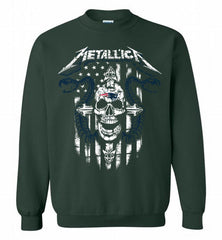 Metallica Snake Skull New England Patriots Logo Crewneck Sweatshirt - zezetee Metallica Snake Skull New England Patriots Logo Crewneck Sweatshirt - zezetee
