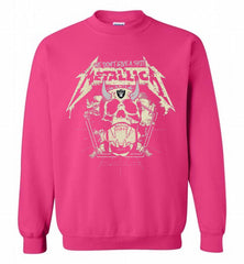 Metallica We Don't Give A Shit Oakland Raiders Crewneck Sweatshirt - zezetee Metallica We Don't Give A Shit Oakland Raiders Crewneck Sweatshirt - zezetee