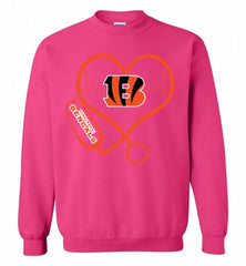 Nurse Heartbeat Cincinnati Bengals Crewneck Sweatshirt - zezetee Nurse Heartbeat Cincinnati Bengals Crewneck Sweatshirt - zezetee