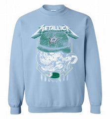 Metallica Skull Snake Dallas Stars Crewneck Sweatshirt - zezetee Metallica Skull Snake Dallas Stars Crewneck Sweatshirt - zezetee
