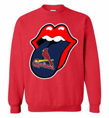St Louis Cardinals  x The Rolling Stones Logo Crewneck Sweatshirt - zezetee St Louis Cardinals  x The Rolling Stones Logo Crewneck Sweatshirt - zezetee